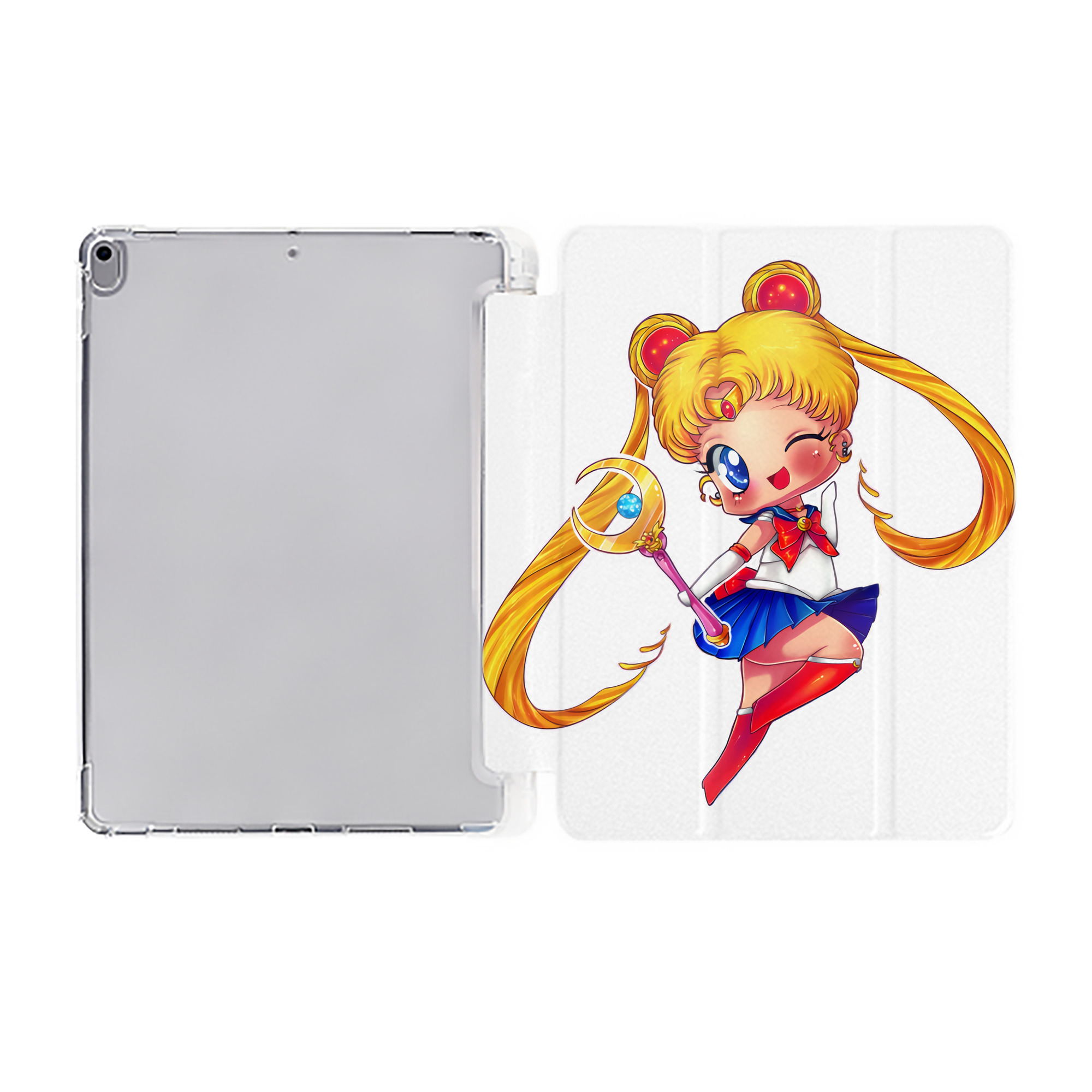 （画像用） 美少女戦士セーラームーン 月野 うさぎ つきの うさぎ Sailor Moon Tsukino Usagi IPad ケース ペン収納付き 三つ折りスタンド PUレザー×シリコン 対応機種9.5/10.5/10.9インチ
